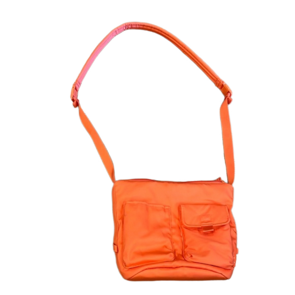 Vera Bradley orange Crossbody utility bag brought floral lining  pockets